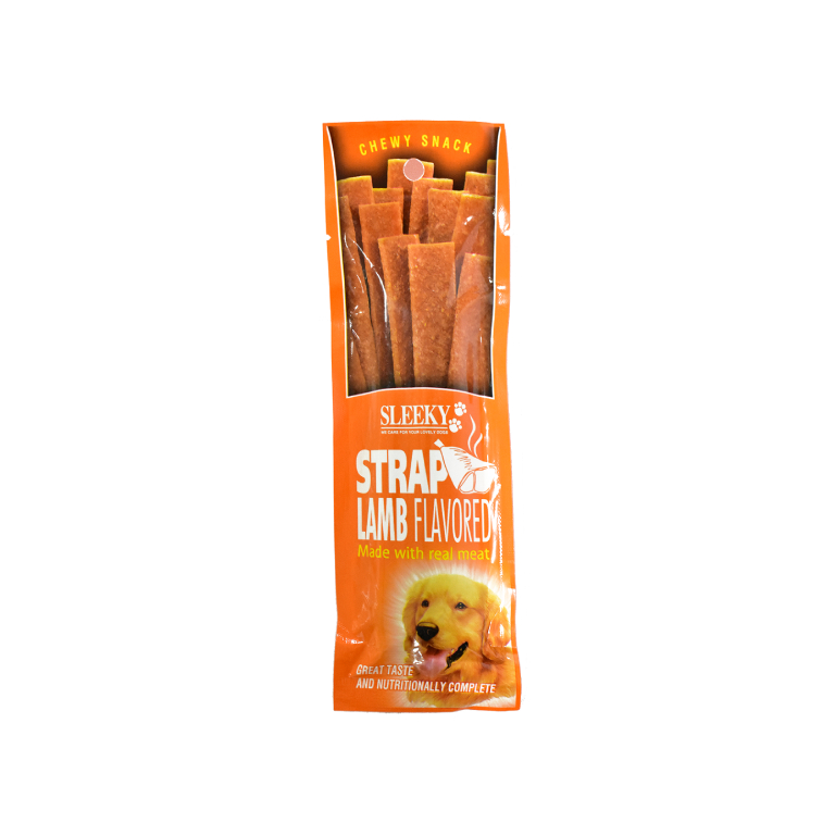 Sleeky | Chewy Stick Strap Lamb Dog Treats 50g