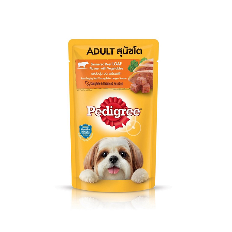 Pedigree | Adult Simmered Beef Loaf with Vegetables Wet Dog Food 130g