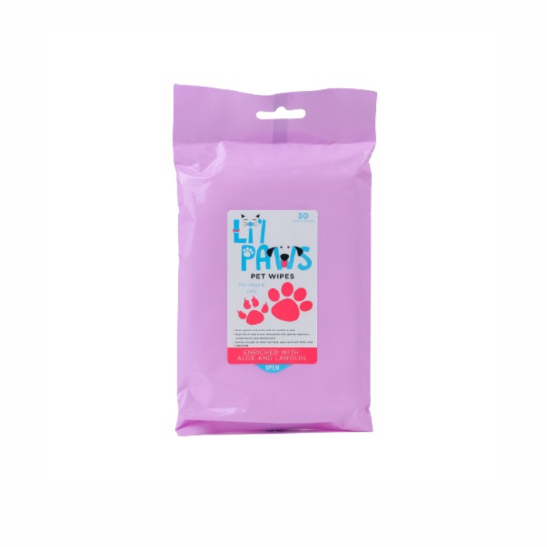 Lil Paws | Aloe & Lanolin Pet Wipes 30 Sheets