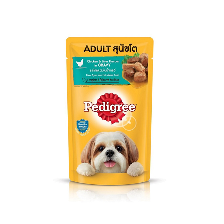 Pedigree | Adult Chicken And Liver Chunks Flavor in Gravy Pouch 130g
