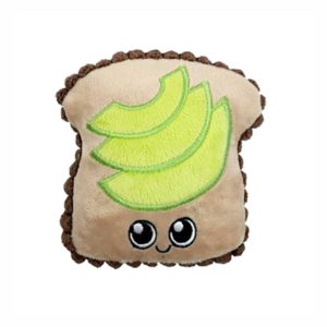 Chomper | Avocado Toast With Squeaker & Crinkle Dog Toy