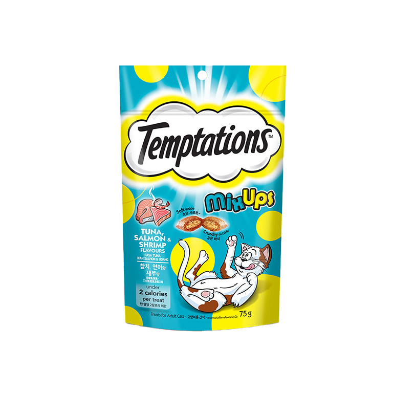 Temptations | Mix Tuna, Salmon & Shrimp Cat Treats 75g