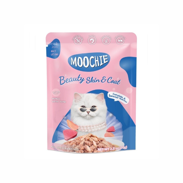 Moochie| Mince with Tuna Beauty Skin And Coat Grain-Free Cat Wet Food 70g