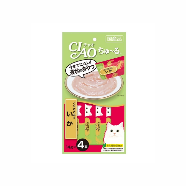 Ciao | Churu Chicken Squid Cat Treats Cat Stick 14g