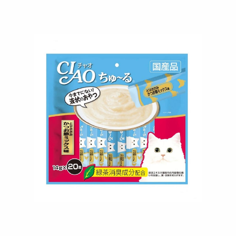 Ciao | Churu Chicken Fillet And Sliced Bonito Cat Treats 14g X 20