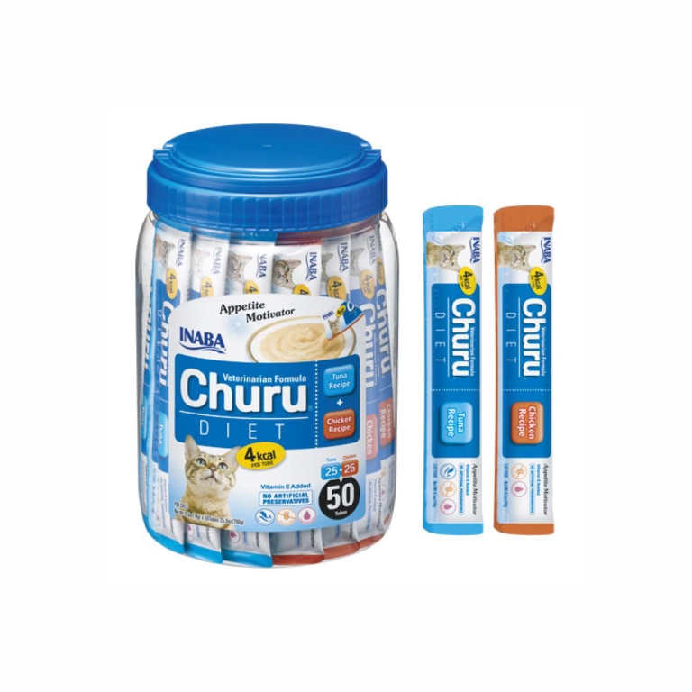 Inaba | Churu Varieties Jar with Vitamin E & Green Tea Grain-Free Cat Treats 14g X 50